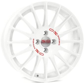 OZ Racing Superturismo WRC 7x17 5x114,3 ET45 dia 75 white + red lettering